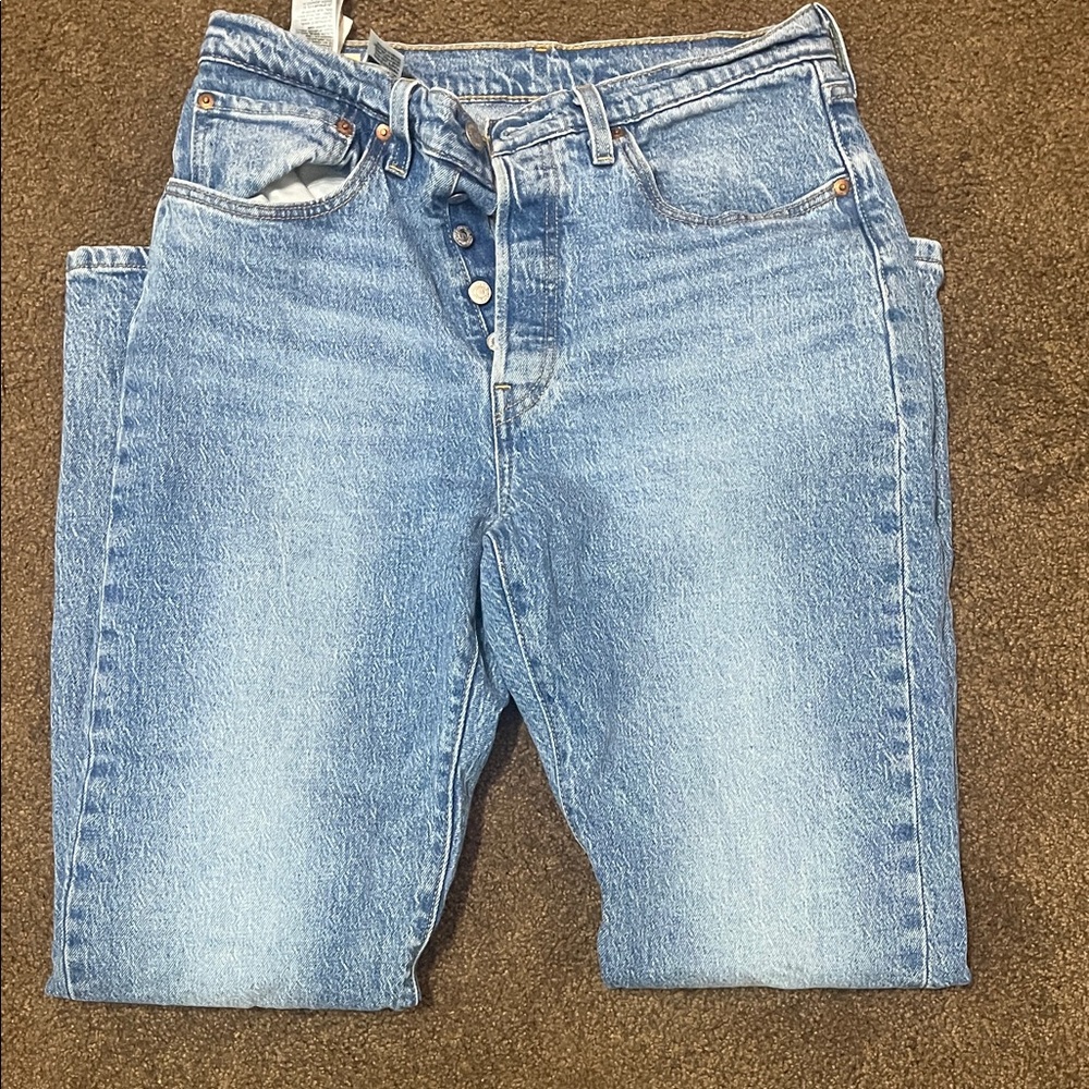 Levi's Light Blue Denim Jeans with Gold Stitching